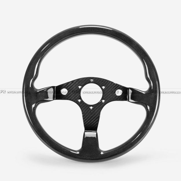 Picture of S Type Flat Steering wheel (340mm diamete, 6 bolts 70mm PCD (Same fitment with MOMO, OMP & Sparco)