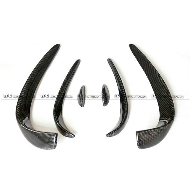 Picture of Mercedes Benz C-Class W205 4door(2door) 15-16 Front Bumper Canards Glossy CF 6pcs