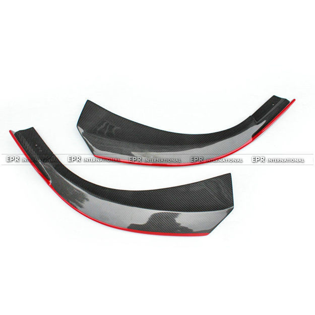 Picture of Mercedes Benz CLA-Class W117 14-16 Front Lip Splitter With Red Line Glossy CF 2PCS